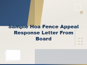 Arizona Hoa Fence Appeal Response Letter Sample
