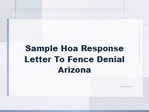 Sample Hoa Response Letter for Fence Denial in Arizona