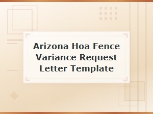 Arizona Hoa Fence Variance Request Letter Template